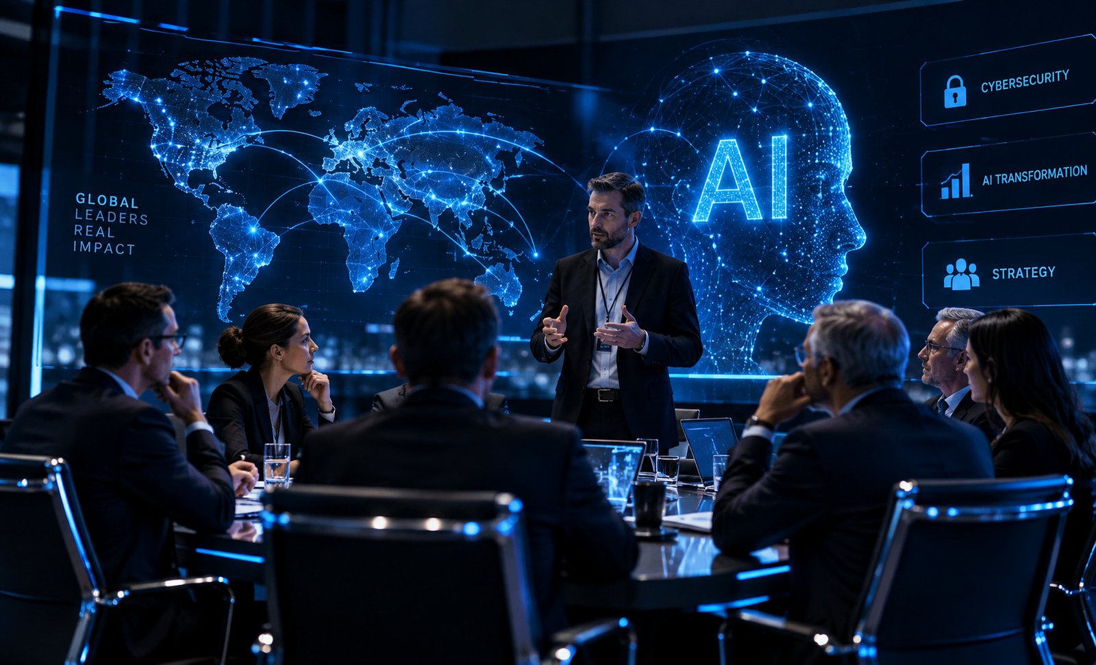 Senior technology leaders at an AI and cybersecurity summit